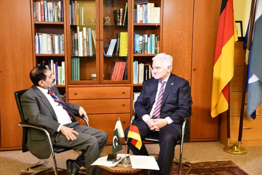 Syed Abidi talks to the new German Ambassador
